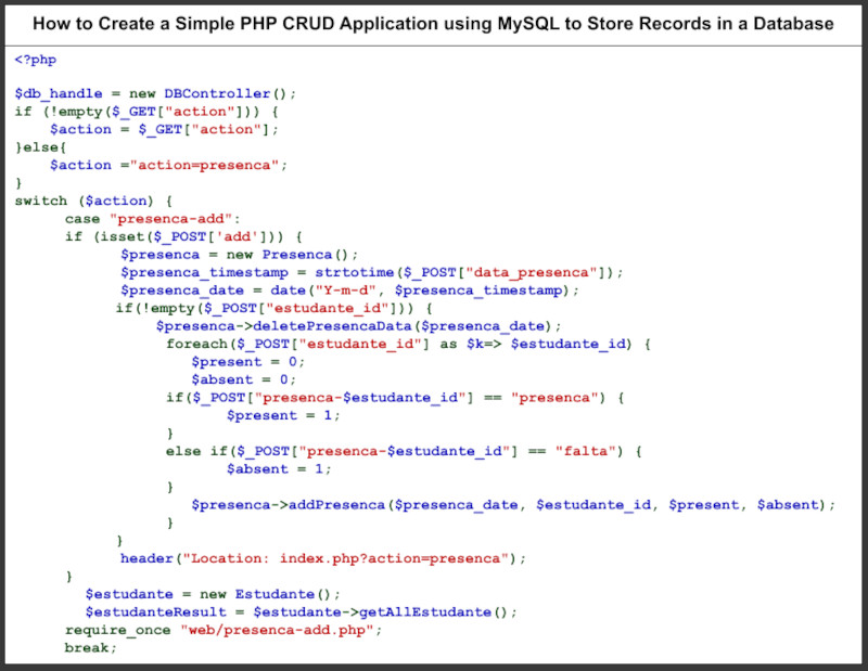 How to Create a Simple PHP CRUD Application using MySQL to Store Records in a Database